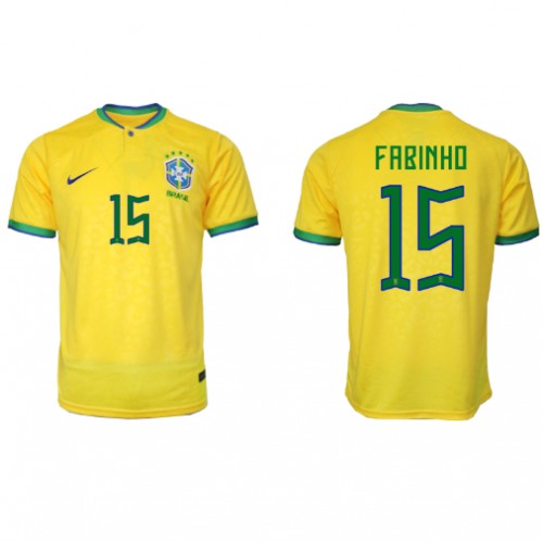 Moški Nogometni dresi Brazilija Fabinho #15 Domači SP 2022 Kratek Rokav